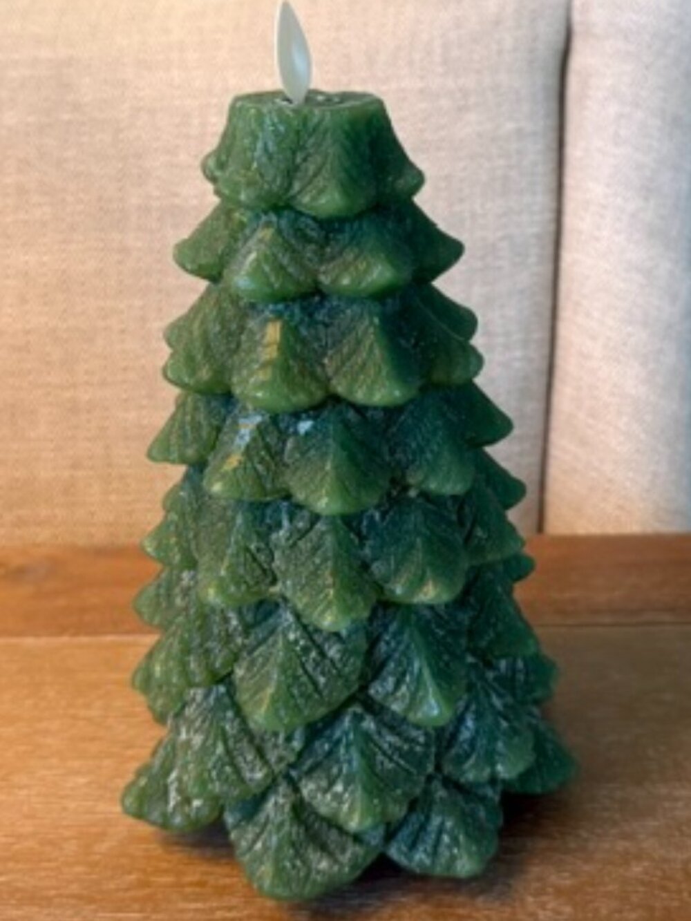LUMINARA FLAMELESS LED CHRISTMAS TREE CANDLE-GRN